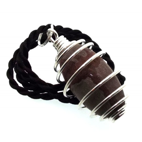 Shiva Lingam Gemstone Spiral Pendant